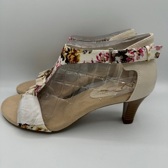 Aerosoles A2 Heelrest Floral / Beige Peep Toe Sandals Size 8.5 NEW!!! - Picture 2 of 6
